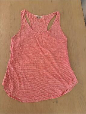 Bordeaux Red and White Striped Racerback Tank Top
